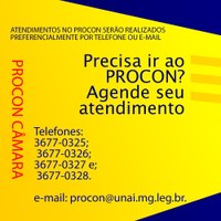 ATENDIMENTOS NO PROCON PREFERENCIALMENTE POR TELEFONE OU E-MAIL