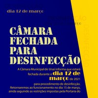 CÂMARA FECHADA PARA DESINFECÇÃO