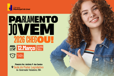 Cerimônia de lançamento do Parlamento Jovem 2026 em Unaí