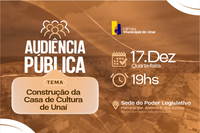Participe da Audiência Pública sobre a Casa de Cultura!