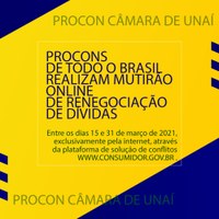 PROCONS DE TODO O BRASIL REALIZAM MUTIRÃO ONLINE DE RENEGOCIAÇÃO DE DÍVIDAS