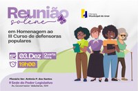 Reunião Solene Defensoras Populares